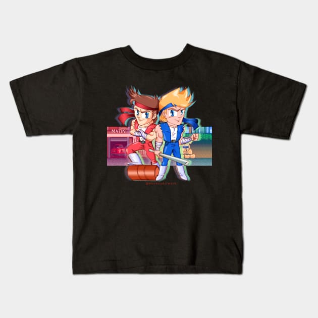 Double Dragon / Billy Lee & Jimmy Lee (version 2) Kids T-Shirt by MorenoArtwork